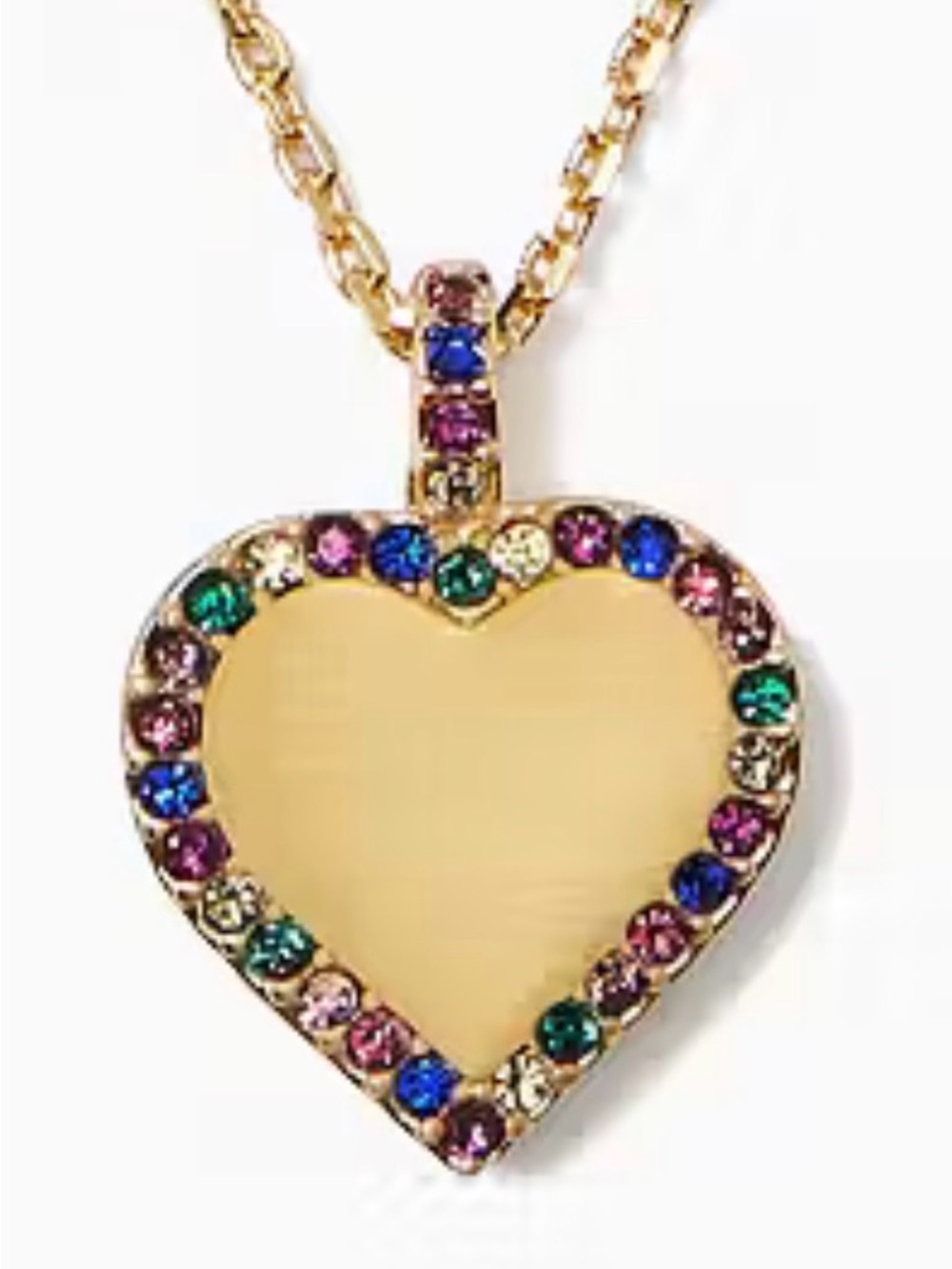 Kate Spade Necklace W/ Take Heart Pendant w/ Multicolored Zirconia Crystals NWT - Picture 1 of 3